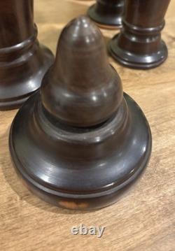 Vintage, two-tone wooden pitcher and cup set
