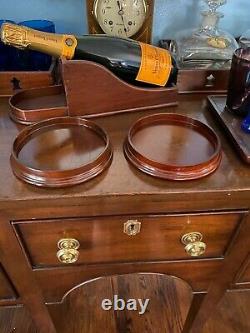 Virginia Metalcrafters Mahogany Williamsburg Wine Trays (Set of Two) Rare