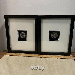 Vntg Framed Signed CukierSet Of Two Shadow Box Framed Art Pieces Abstract Art