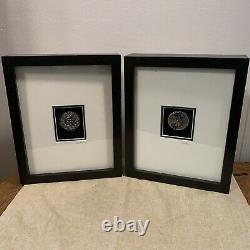 Vntg Framed Signed CukierSet Of Two Shadow Box Framed Art Pieces Abstract Art