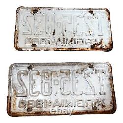 Vtg 1969 Virginia Collectible License Plate Set Of Two Matching T235 832 Pair