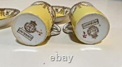 Vtg Antique Royal Worcester Yellow Teacup Saucer Set Floral Gold Trim Rn 208977