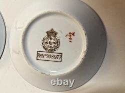 Vtg Antique Royal Worcester Yellow Teacup Saucer Set Floral Gold Trim Rn 208977