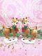 Vtg Lefton Christmas Holly Berry Reindeer Candle Holders Set Of Two W Red Bows