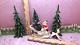 Vtg Napco Christmas Santa Opalescent Sleigh Prancing Reindeer Seven Inch Tree