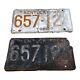 Vtg Rustic 1946 1948 Kentucky Todd Collectible License Plate Set Of Two 657 124