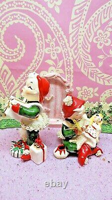 Vtg SET OF TWO Christmas SANTA'S Helper TWINKLE & SWISH ORIGINALS BY ROBYN