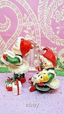 Vtg SET OF TWO Christmas SANTA'S Helper TWINKLE & SWISH ORIGINALS BY ROBYN