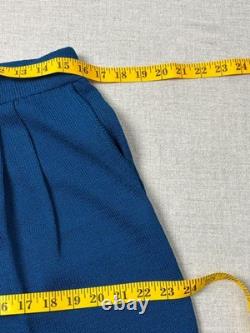 Vtg St John Collection Marie Gray 2 Pc Set Jacket Pants Womens 14 Teal USA Flaw