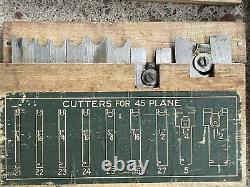 Vtg Stanley No. 45 Plane in Box With Papers Rare HTF Two Sets Blades Ships Fast