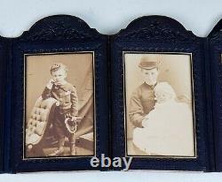 W & J Milne, Edinburgh. Two sets of Victorian Leather Framed Cartes de Visite