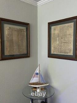 WW2 Memorabilia REAL original Set Of Two Large Framed Historic Pieces