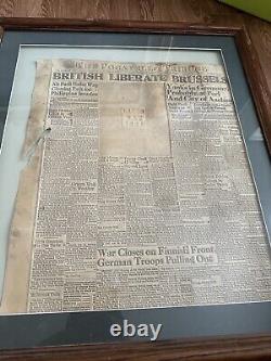 WW2 Memorabilia REAL original september 4 1944 Set Of Two Framed HISTORIC