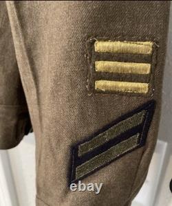 WWII and Korean War Ike Jacket 38L with Patches, Chevron & Two set discs named