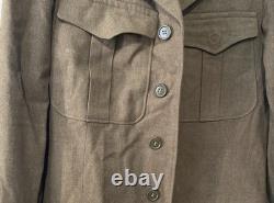 WWII and Korean War Ike Jacket 38L with Patches, Chevron & Two set discs named
