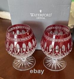 Waterford Crystal Clarendon Ruby Red Brandy Glasses