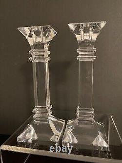 Waterford Marquis Treviso Crystal Candlestick Holders Set of Two 8 in