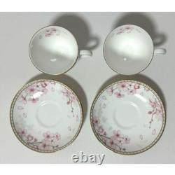 Wedgwood Spring Blossom Collection Cup & Saucer Set Two Japan Sakura Pink White