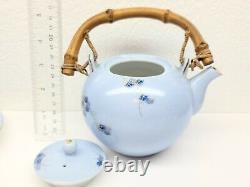 William Rae Tor Road Kobe Tea Pot Cup Cream Sugar Set Tea For Two Light Blue