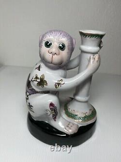 Wong Lee Wl 1896 Monkeys Candle Holder Set Of (2) Two 8 Tall Superb