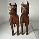 Wooden Boxer Dog Set O Two