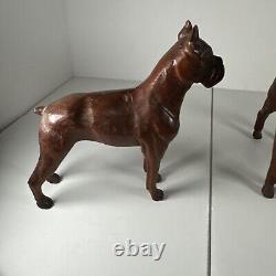 Wooden Boxer Dog Set O Two