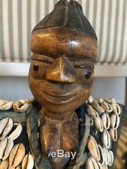 Yoruba Ibeji Figure Cowry Shell Vest Nigeria African Art set of two