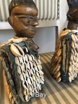 Yoruba Ibeji Figure Cowry Shell Vest Nigeria African Art set of two