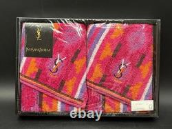 Yves Saint Laurent YSL Face Towel Set Pink Cotton Vintage Deadstock Not Used