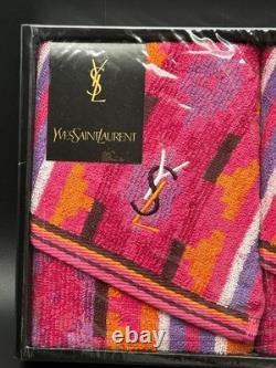 Yves Saint Laurent YSL Face Towel Set Pink Cotton Vintage Deadstock Not Used