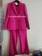 Zara Coord Set Tailored Blazer + Flared Pants Zw Collection Fuschia Bnwt