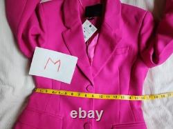 ZARA Coord Set Tailored Blazer + Flared Pants ZW Collection Fuschia BNWT