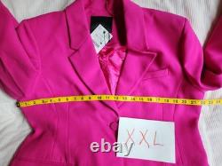 ZARA Coord Set Tailored Blazer + Flared Pants ZW Collection Fuschia BNWT