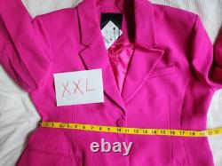 ZARA Coord Set Tailored Blazer + Flared Pants ZW Collection Fuschia BNWT