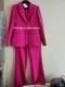 Zara Coord Set Tailored Blazer + Flared Pants Zw Collection Fuschia Sz Xl Bnwt