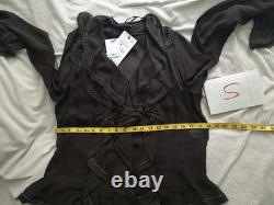 ZARA set beaded ruffle blouse + ruffled beaded skirt ZW Collection brown