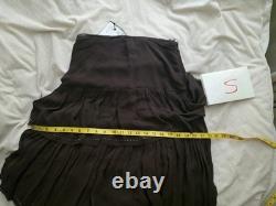 ZARA set beaded ruffle blouse + ruffled beaded skirt ZW Collection brown