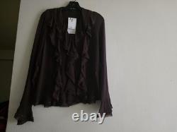 ZARA set beaded ruffle blouse + ruffled beaded skirt ZW Collection brown
