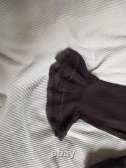 ZARA set beaded ruffle blouse + ruffled beaded skirt ZW Collection brown