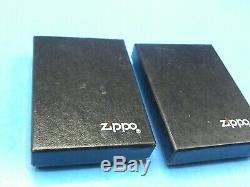 ZIPPO 1995 GREAT AMERICAN TRAINS SET of TWO BRASS AND PEWTER MINT IN BOX