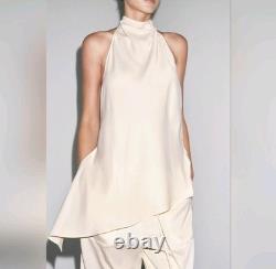 Zara 2 Pieces Zw Collection Satin Halter Top With Wide Leg Pants Size M