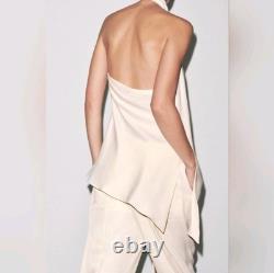 Zara 2 Pieces Zw Collection Satin Halter Top With Wide Leg Pants Size M