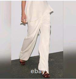 Zara 2 Pieces Zw Collection Satin Halter Top With Wide Leg Pants Size M