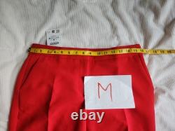 Zara Co-ord Set Belted Long Vest Sz L+ Flare Pants Sz M Zw Collection Red BNWT