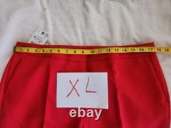 Zara Co-ord Set Belted Long Vest Sz L+ Flare Pants Sz XL Zw Collection Red BNWT