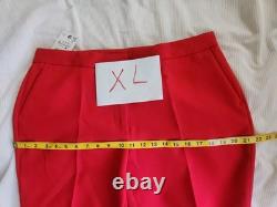 Zara Co-ord Set Belted Long Vest Sz L+ Flare Pants Sz XL Zw Collection Red BNWT