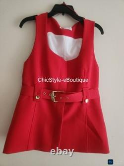 Zara Co-ord Set Belted Long Vest Sz L+ Flare Pants Sz XL Zw Collection Red BNWT