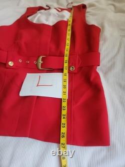 Zara Co-ord Set Belted Long Vest Sz L+ Flare Pants Sz XL Zw Collection Red BNWT