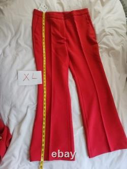 Zara Co-ord Set Belted Long Vest Sz L+ Flare Pants Sz XL Zw Collection Red BNWT