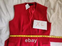Zara Co-ord Set Belted Vest + Flared pants Red Zw Collection Red Sz XL BNWT
